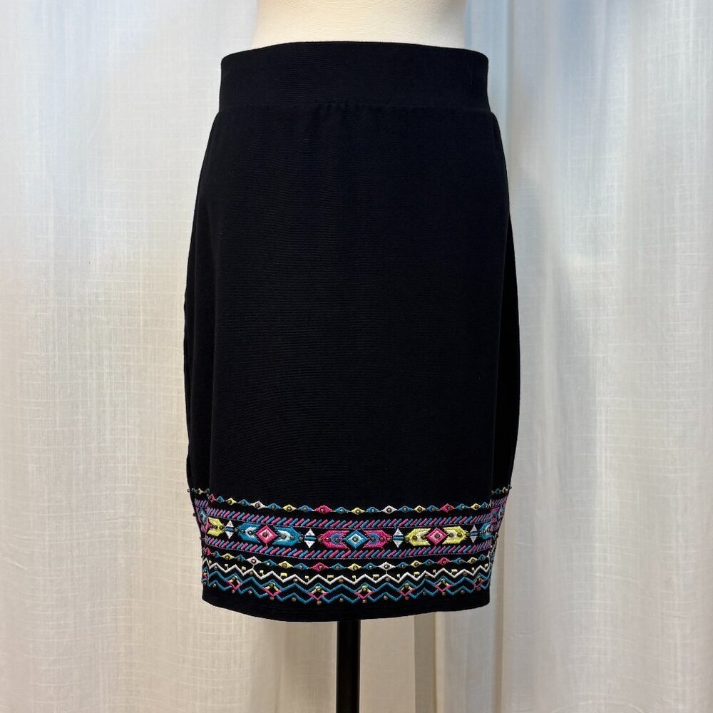 Torrid Black Pencil Skirt With Colorful Hem Detail